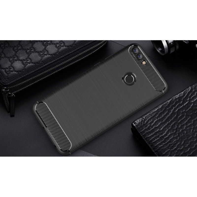 Cover Huawei P Smart Sort Børstet Kulfiber