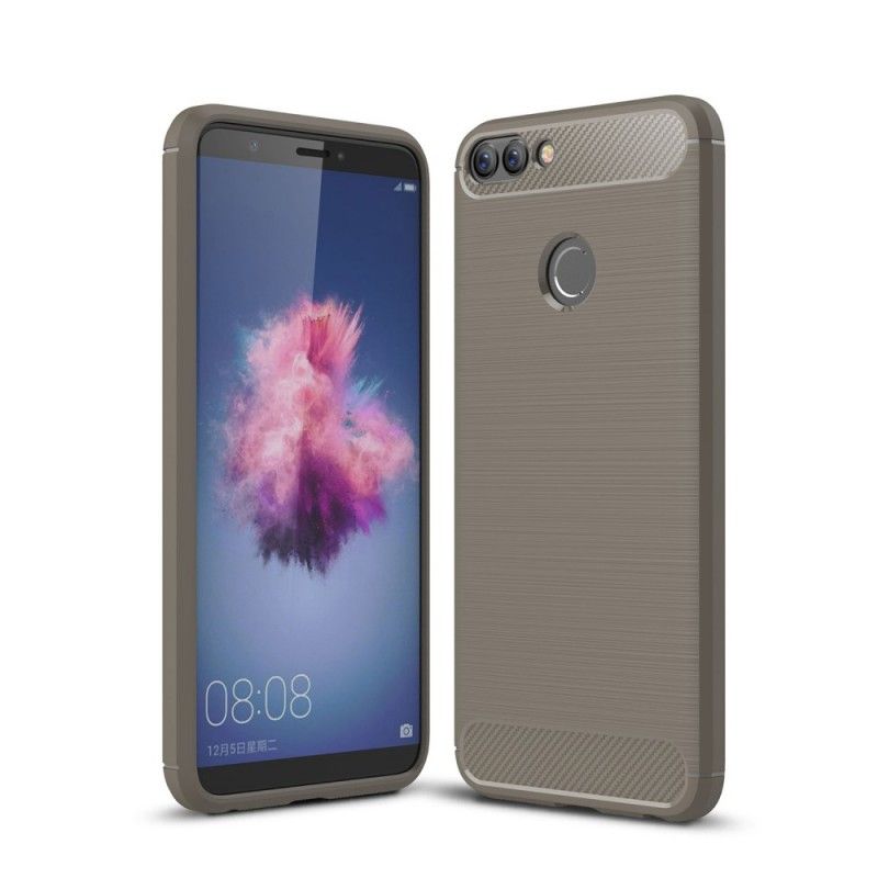 Cover Huawei P Smart Sort Børstet Kulfiber