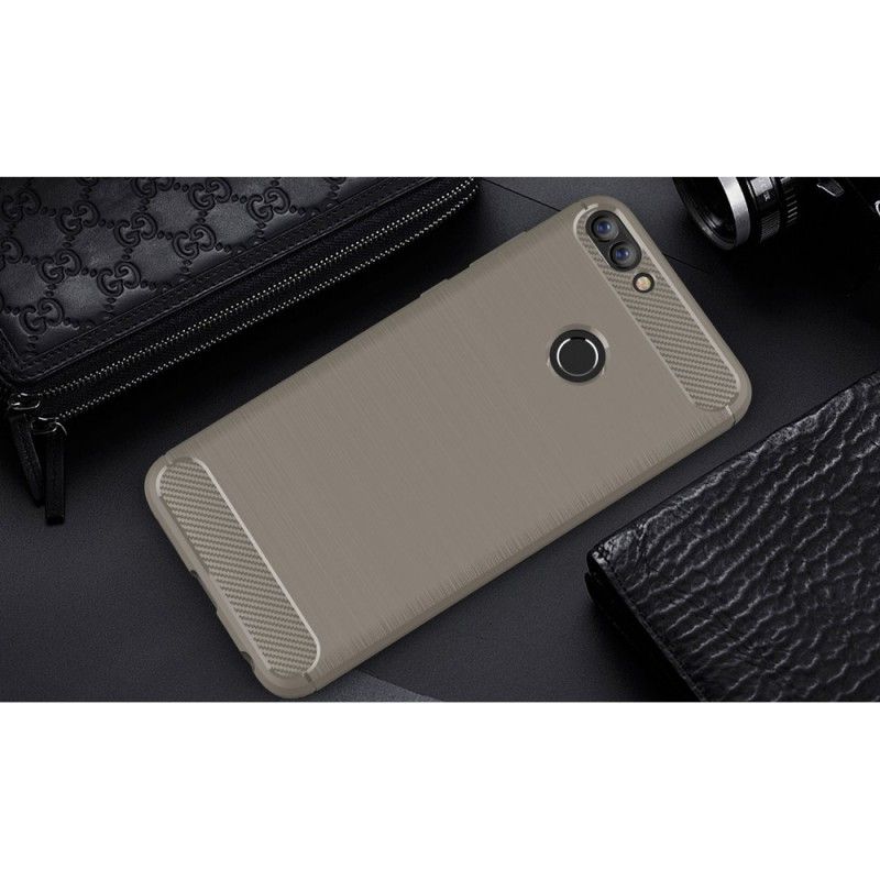 Cover Huawei P Smart Sort Børstet Kulfiber