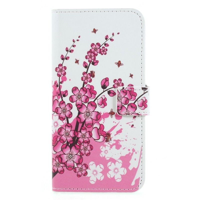 Flip Cover Huawei P Smart Mobilcover Tropiske Blomster