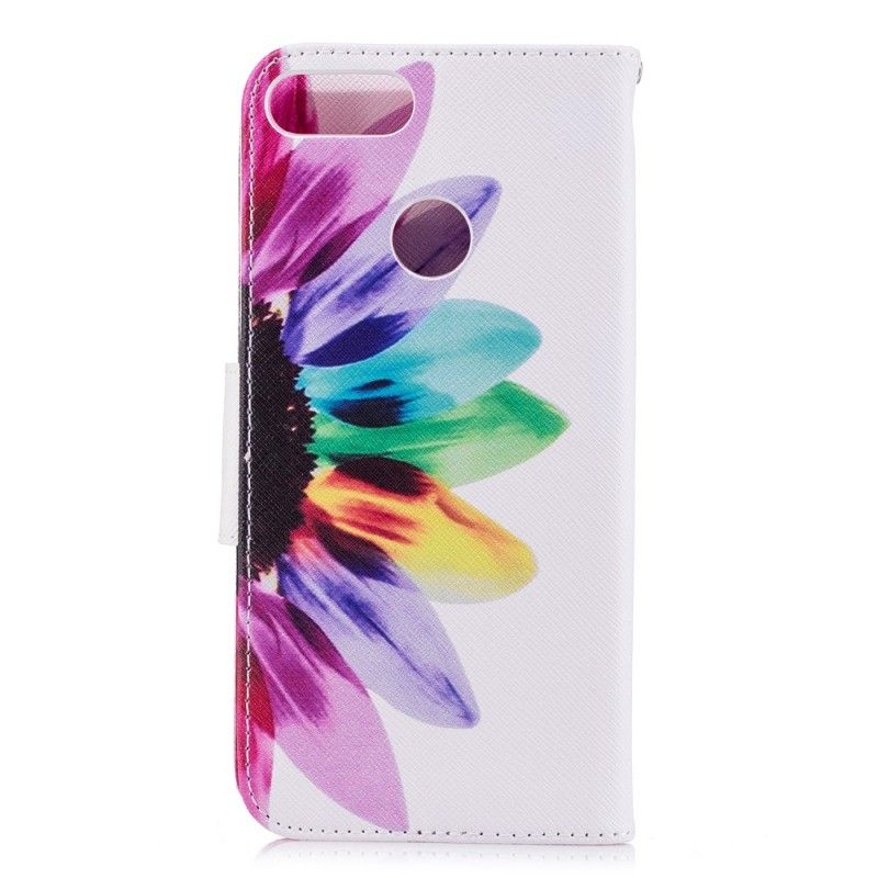 Flip Cover Læder for Huawei P Smart Akvarelblomst