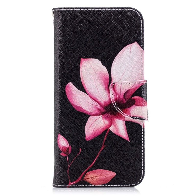 Flip Cover Læder Huawei P Smart Lyserød Blomst Original