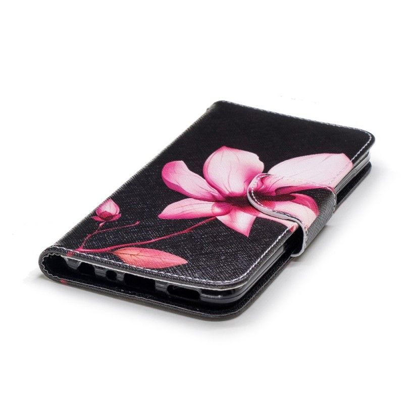 Flip Cover Læder Huawei P Smart Lyserød Blomst Original