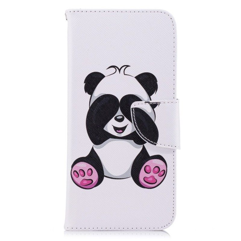 Flip Cover Læder Huawei P Smart Sjov Panda