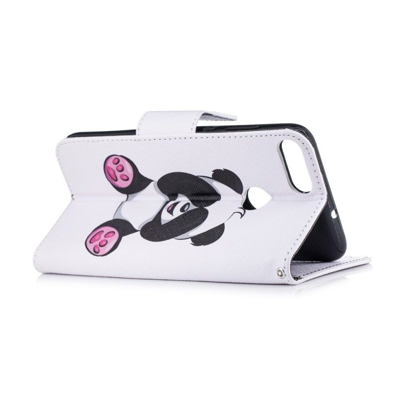 Flip Cover Læder Huawei P Smart Sjov Panda