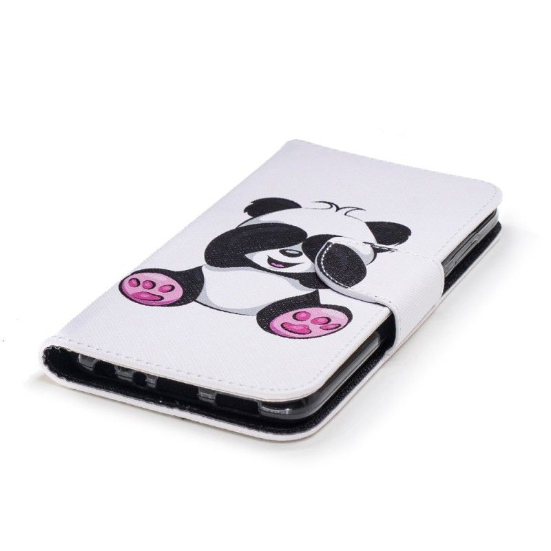 Flip Cover Læder Huawei P Smart Sjov Panda