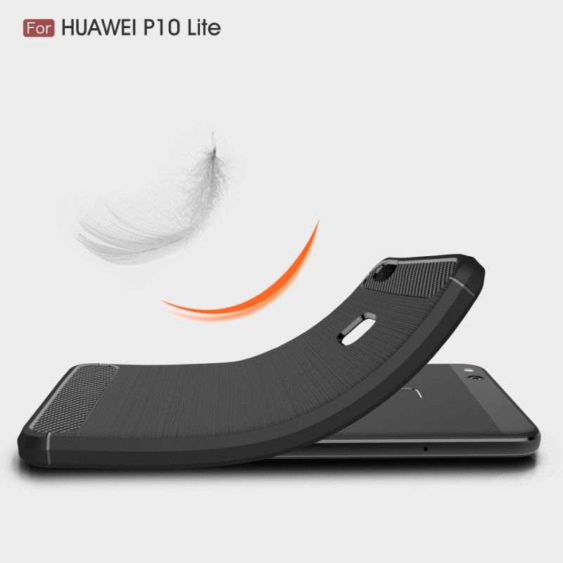 Cover for Huawei P10 Lite Sort Børstet Kulfiber