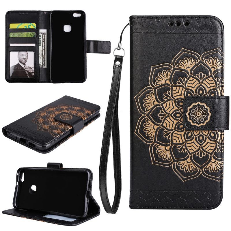 Flip Cover Læder Huawei P10 Lite Brun Chic Mandala Beskyttelse