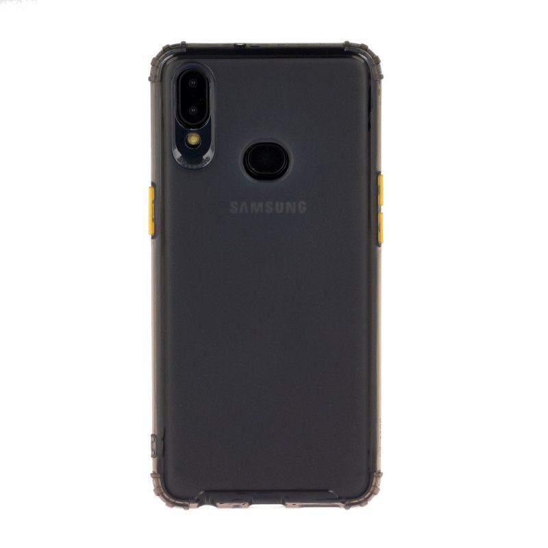 Cover for Samsung Galaxy A10s Grå Fleksible Silikonefarvede Knapper