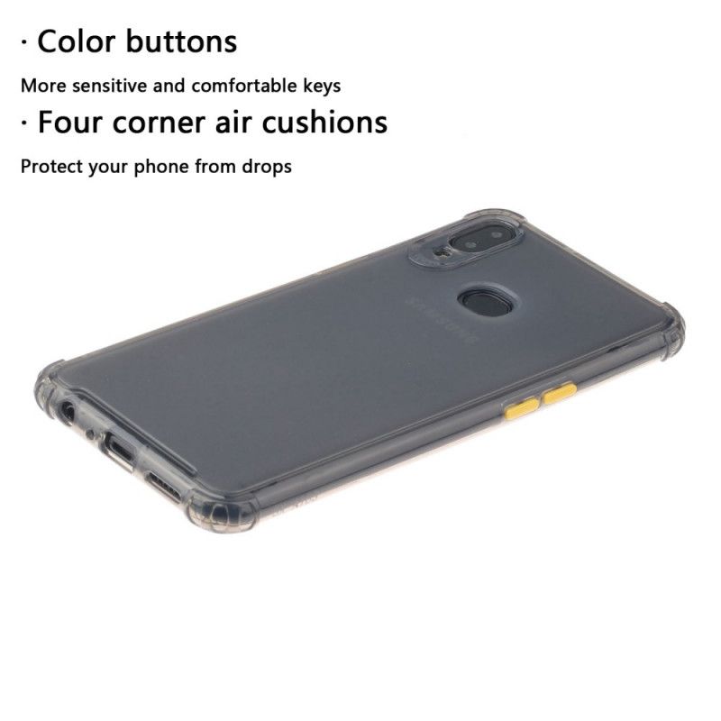 Cover for Samsung Galaxy A10s Grå Fleksible Silikonefarvede Knapper