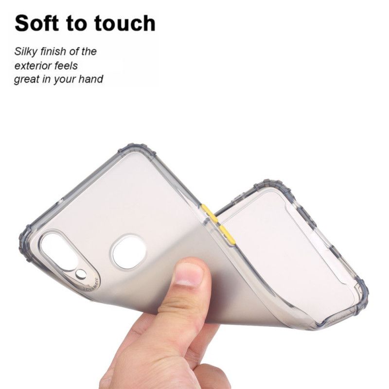 Cover for Samsung Galaxy A10s Grå Fleksible Silikonefarvede Knapper