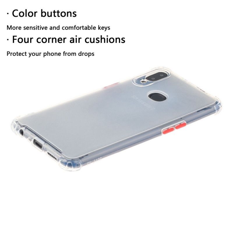 Cover for Samsung Galaxy A10s Grå Fleksible Silikonefarvede Knapper