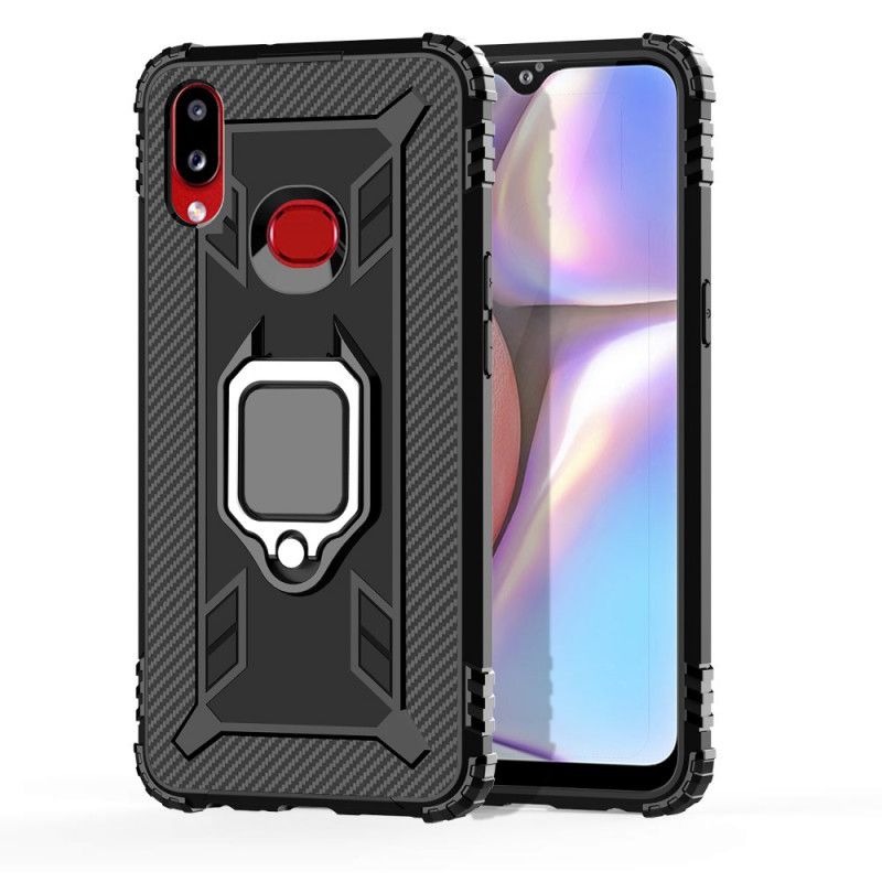 Cover for Samsung Galaxy A10s Ring Og Kulfiber