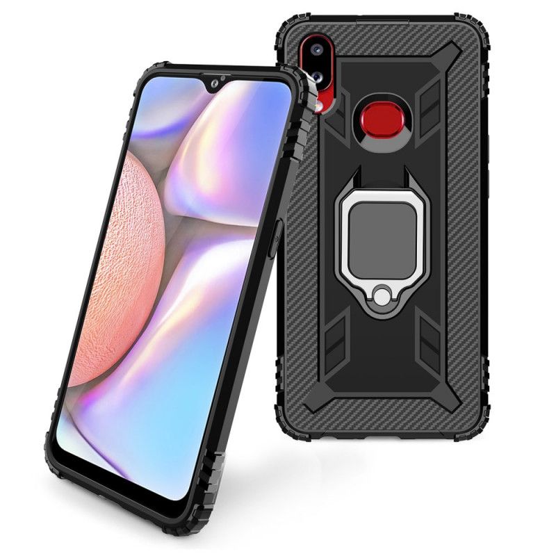 Cover for Samsung Galaxy A10s Ring Og Kulfiber