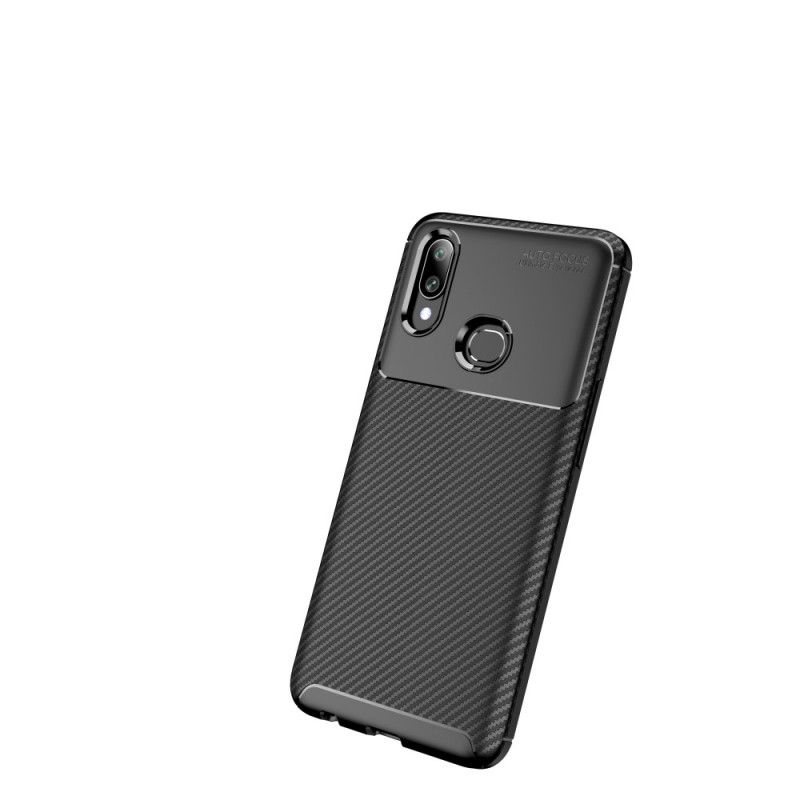 Cover for Samsung Galaxy A10s Sort Fleksibel Kulfibertekstur