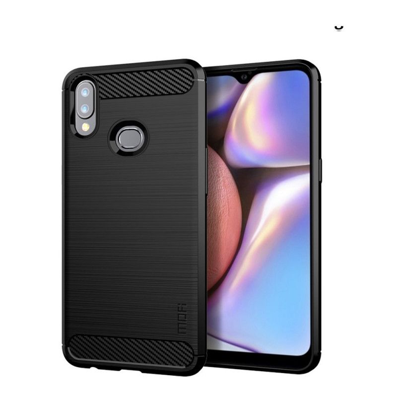 Cover for Samsung Galaxy A10s Sort Mofi Børstet Kulfiber