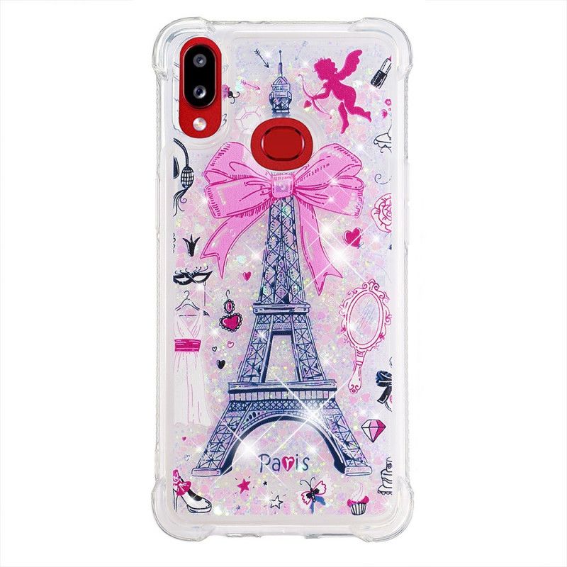 Cover Samsung Galaxy A10s Eiffeltårnet Glitter Beskyttelse