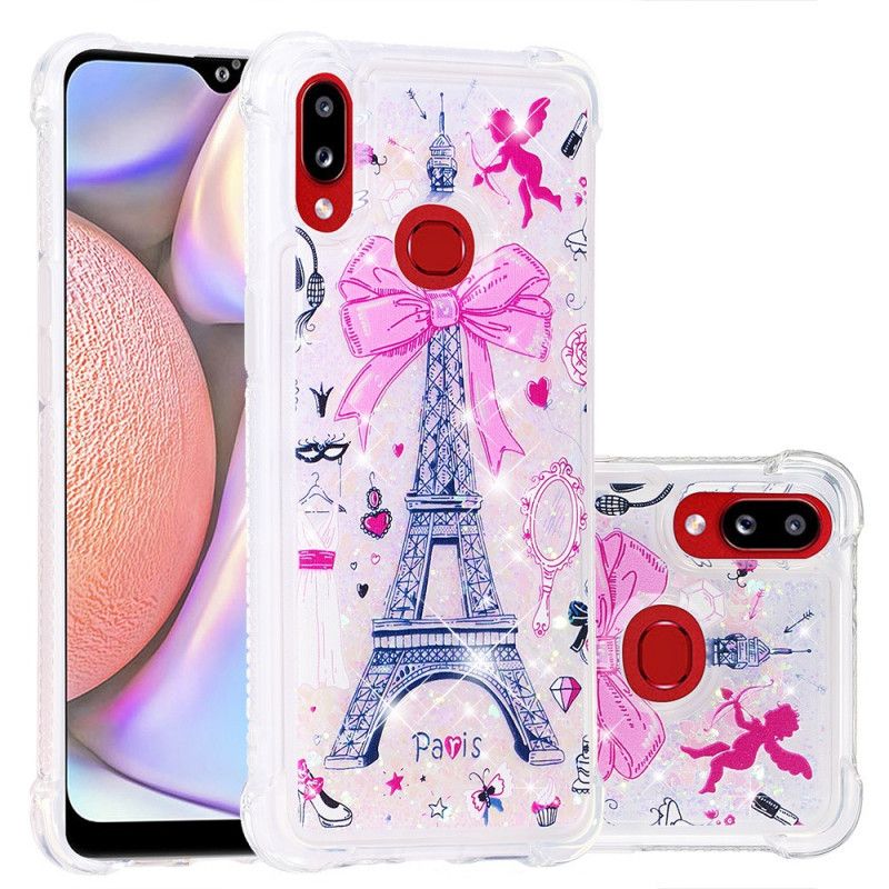 Cover Samsung Galaxy A10s Eiffeltårnet Glitter Beskyttelse