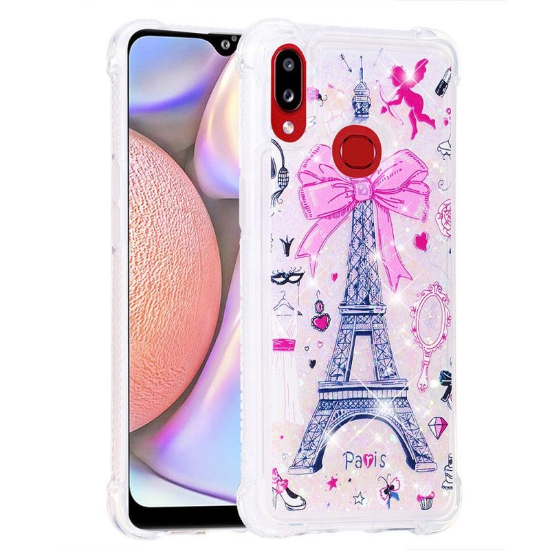 Cover Samsung Galaxy A10s Eiffeltårnet Glitter Beskyttelse