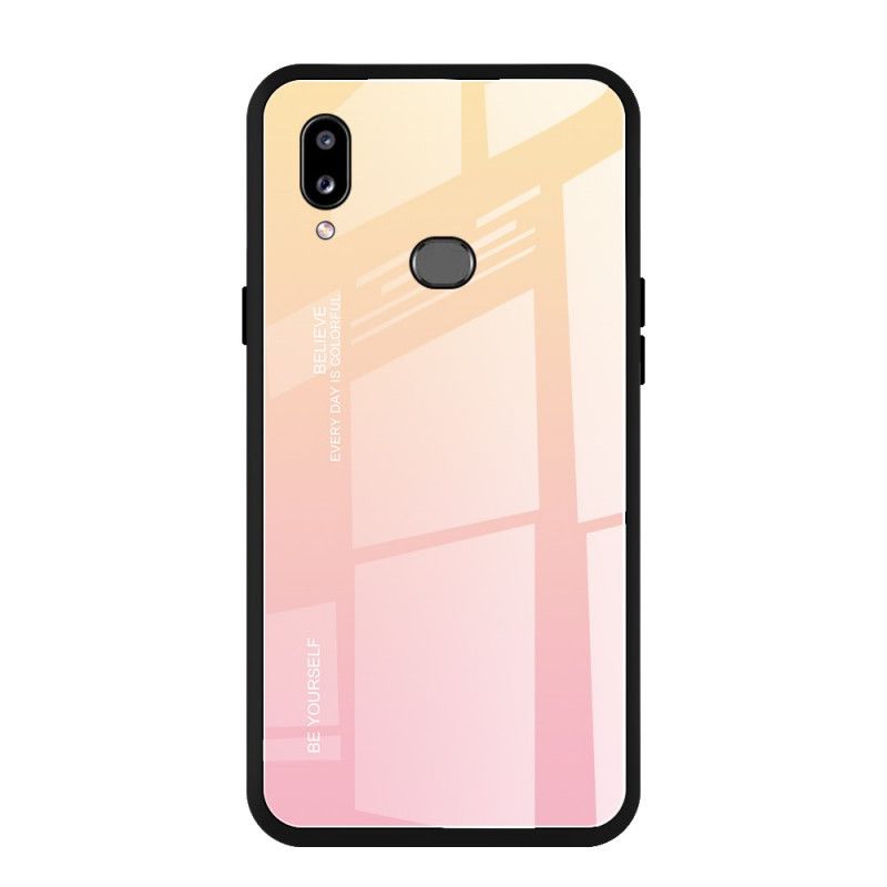 Cover Samsung Galaxy A10s Rød Vær Dig Selv Hærdet Glas