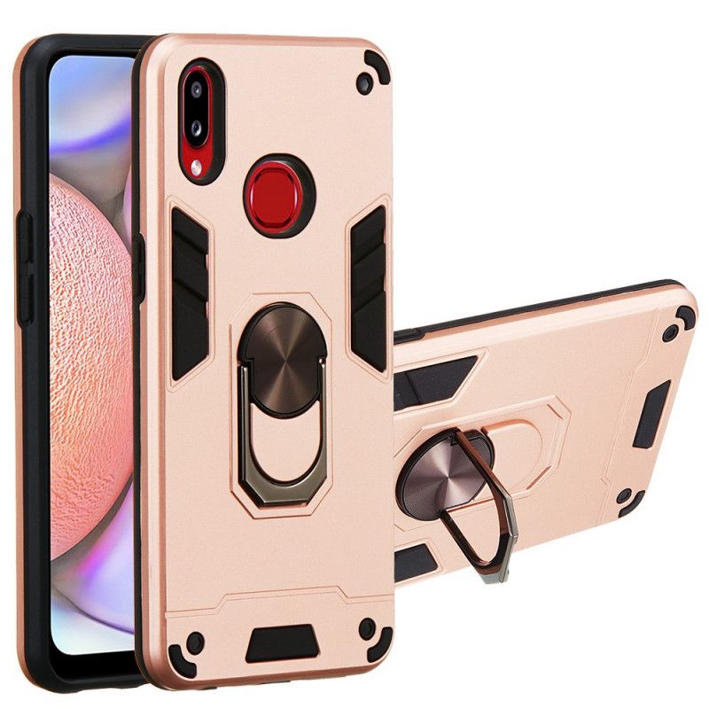 Cover Samsung Galaxy A10s Sort Aftagelig Metallisk Ringstøtte