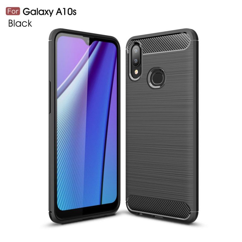 Cover Samsung Galaxy A10s Sort Børstet Kulfiber