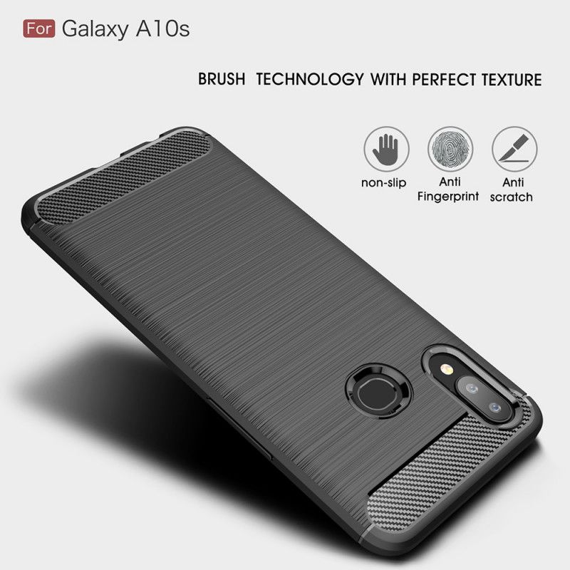 Cover Samsung Galaxy A10s Sort Børstet Kulfiber