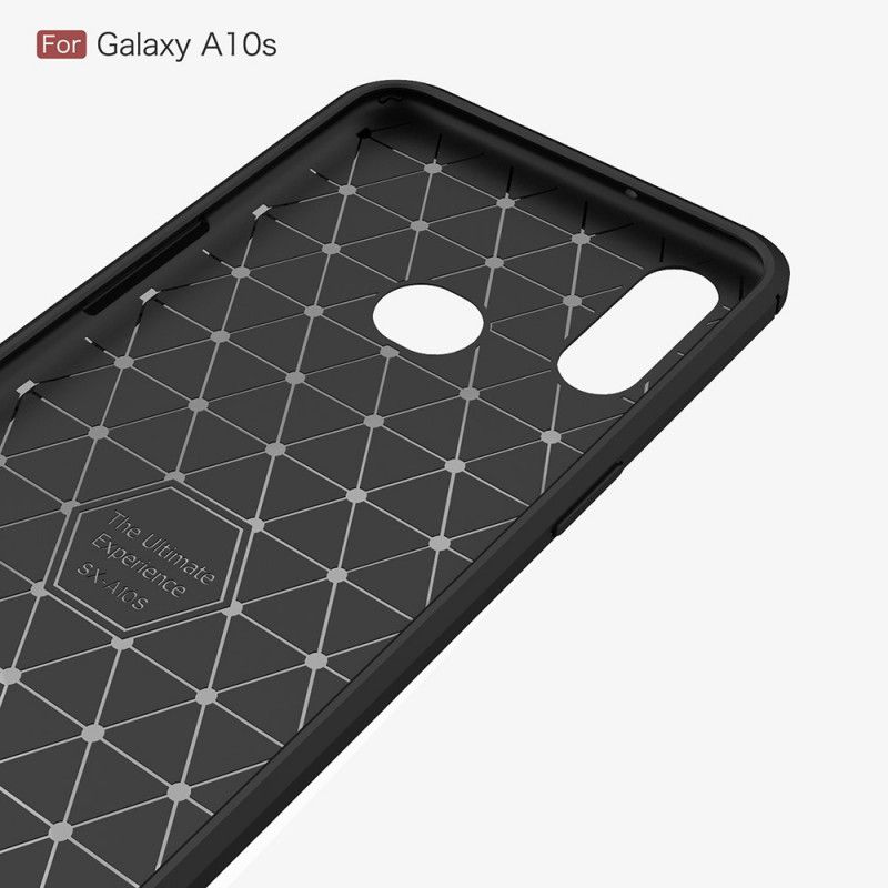 Cover Samsung Galaxy A10s Sort Børstet Kulfiber