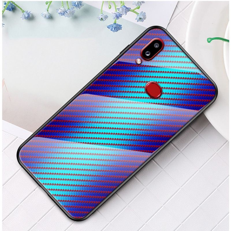 Cover Samsung Galaxy A10s Sort Kulfiber Hærdet Glas