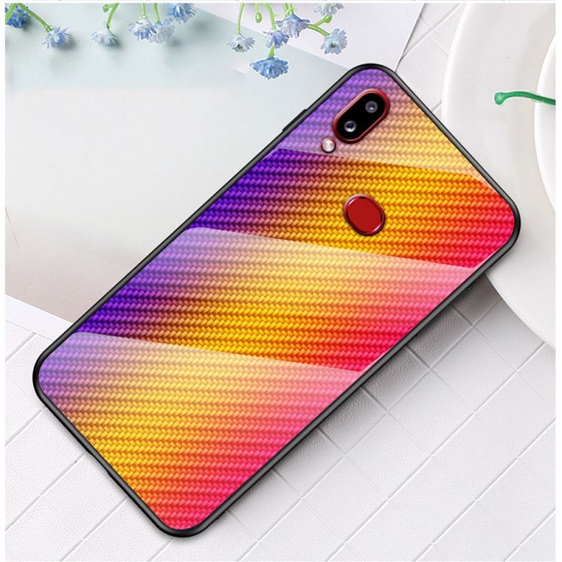 Cover Samsung Galaxy A10s Sort Kulfiber Hærdet Glas