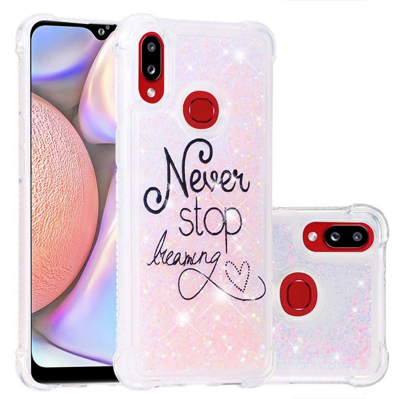 Cover Samsung Galaxy A10s Stop Aldrig Med At Drømme Om Glitter Original