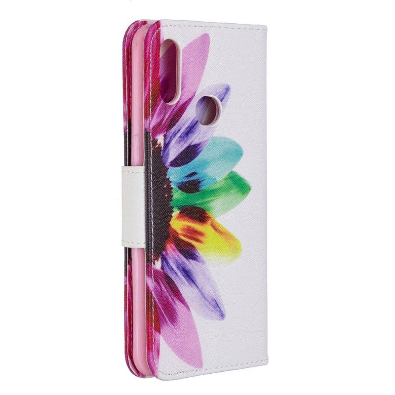 Flip Cover Læder for Samsung Galaxy A10s Akvarelblomst