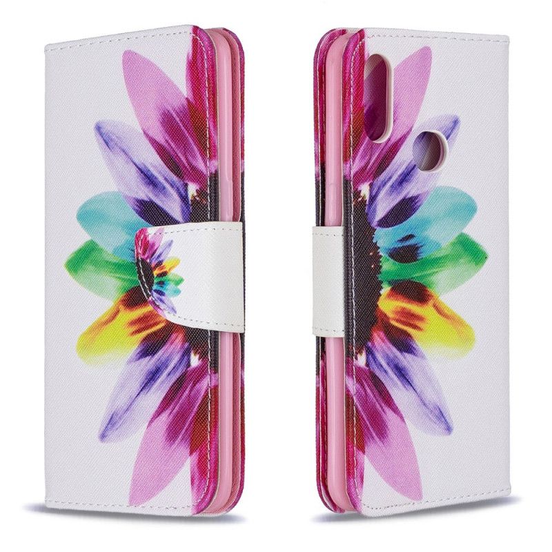 Flip Cover Læder for Samsung Galaxy A10s Akvarelblomst