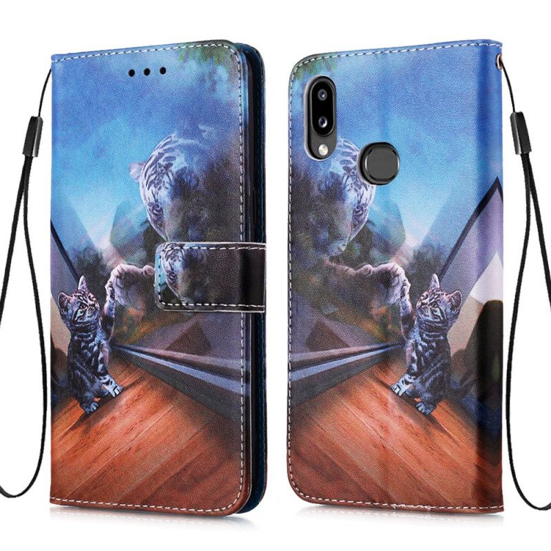 Flip Cover Læder for Samsung Galaxy A10s Lyseblå Ernest Og Refleksion