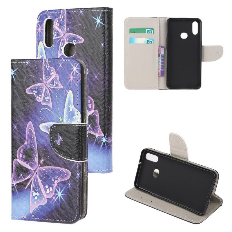 Flip Cover Læder for Samsung Galaxy A10s Magiske Sommerfugle