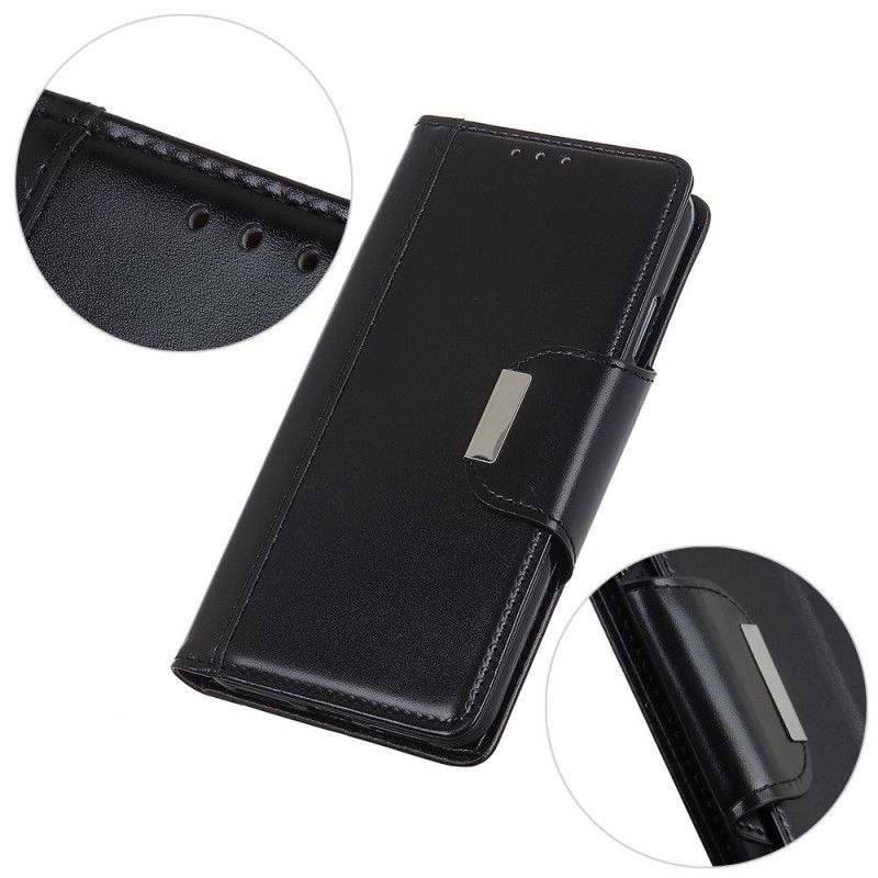 Flip Cover Læder for Samsung Galaxy A10s Sort Kunstlås Elegance Lås