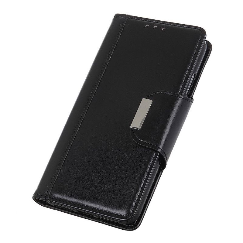 Flip Cover Læder for Samsung Galaxy A10s Sort Kunstlås Elegance Lås