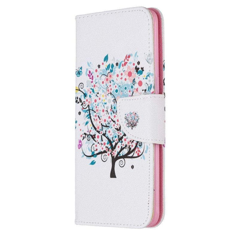 Flip Cover Læder Samsung Galaxy A10s Blomstret Træ Original