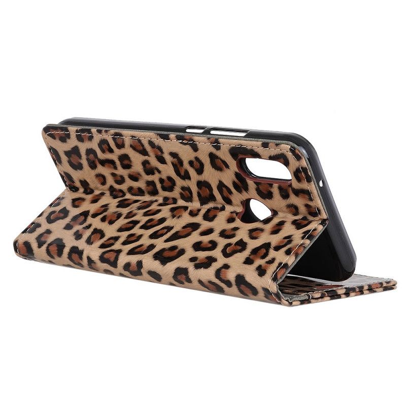 Flip Cover Læder Samsung Galaxy A10s Leopard