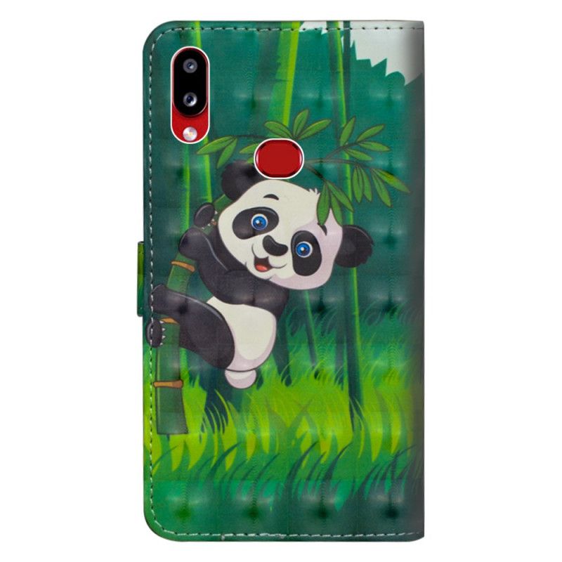 Flip Cover Læder Samsung Galaxy A10s Lys Pletpanda Og Bambus