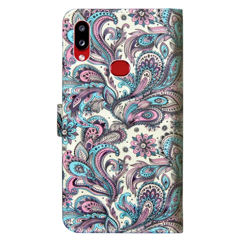 Flip Cover Læder Samsung Galaxy A10s Lys Spot Blomster Mønstre Original