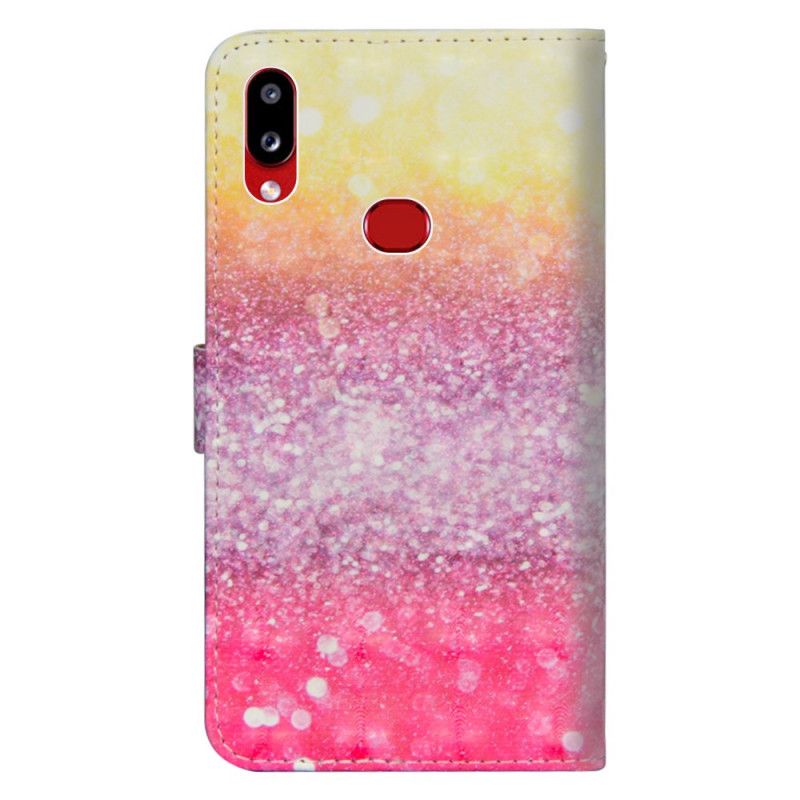 Flip Cover Læder Samsung Galaxy A10s Lys Spot Magenta Glitter