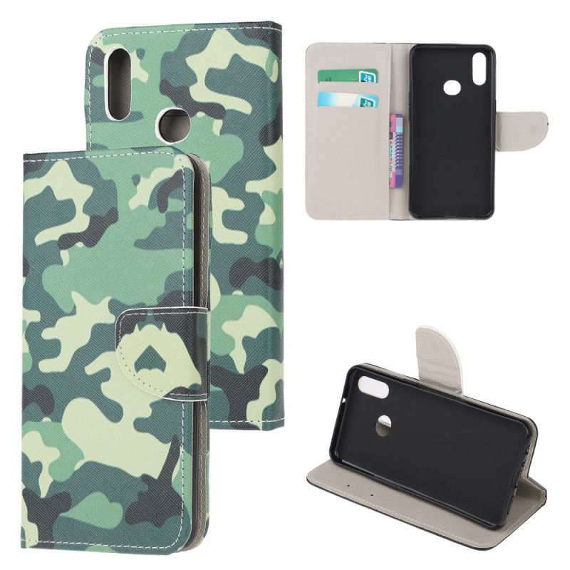 Flip Cover Læder Samsung Galaxy A10s Militær Camouflage