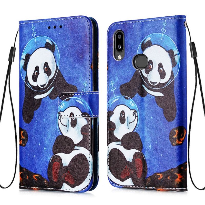 Flip Cover Læder Samsung Galaxy A10s Pandakosmonauter