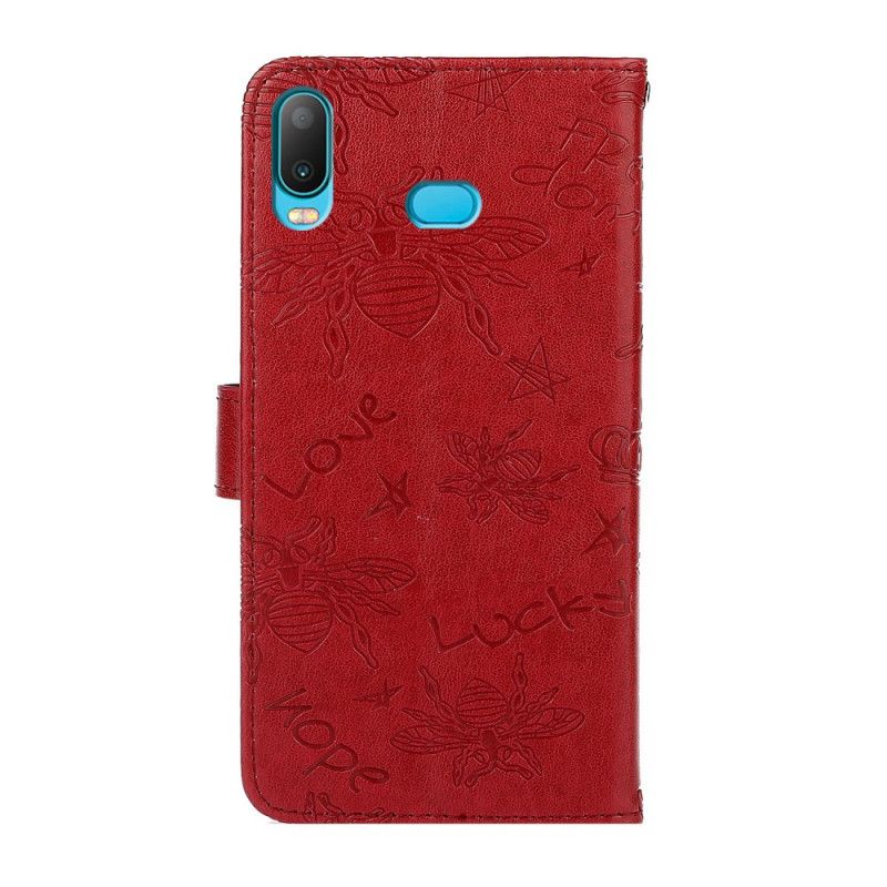 Flip Cover Læder Samsung Galaxy A10s Rød Bi Charme Smil