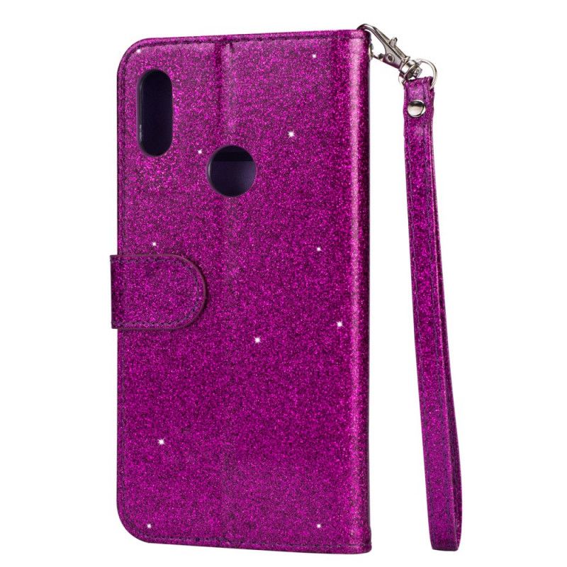 Flip Cover Læder Samsung Galaxy A10s Sort Glitterpung I Lan Original