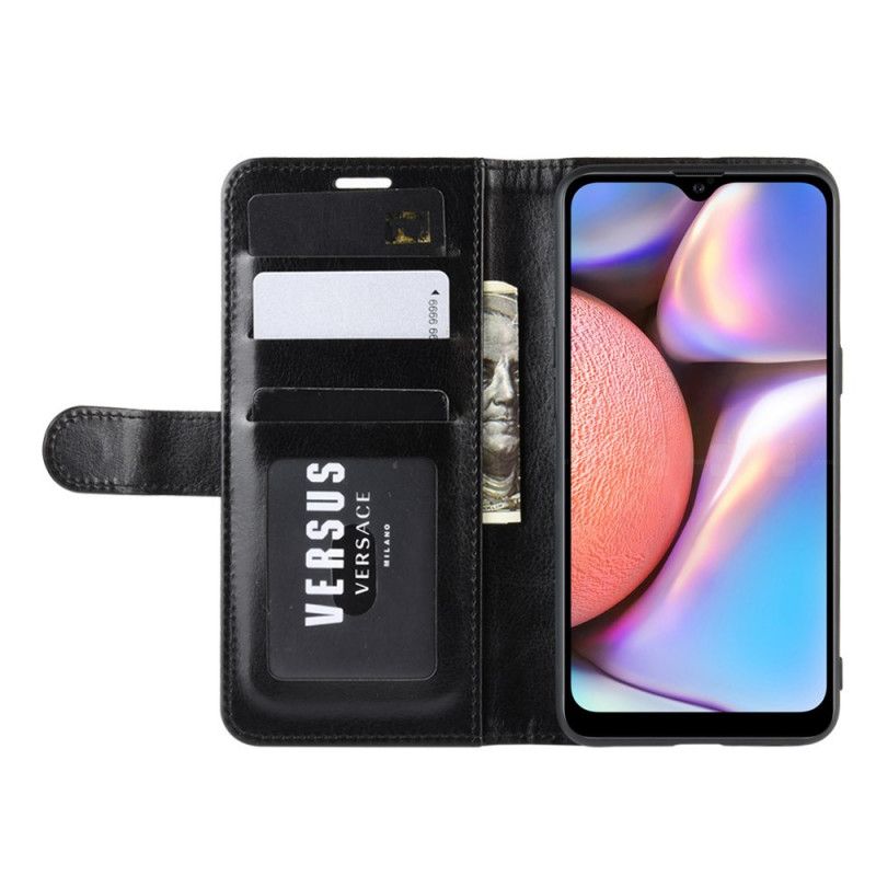 Flip Cover Læder Samsung Galaxy A10s Sort Læderstil