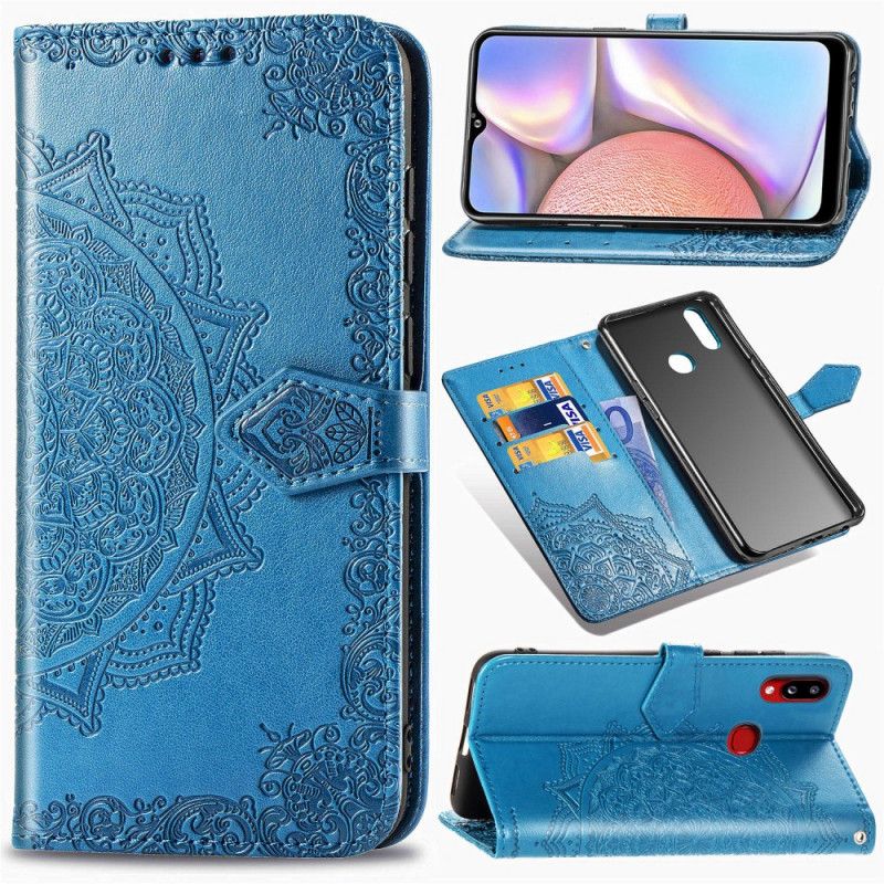 Flip Cover Læder Samsung Galaxy A10s Sort Mandala I Middelalderen