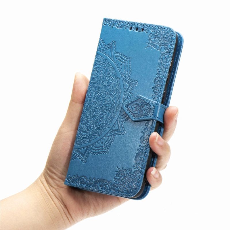 Flip Cover Læder Samsung Galaxy A10s Sort Mandala I Middelalderen