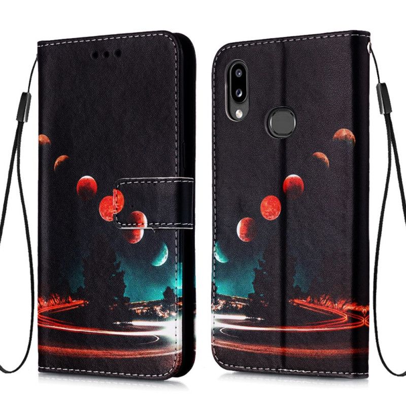 Flip Cover Samsung Galaxy A10s Måner Og Galakse